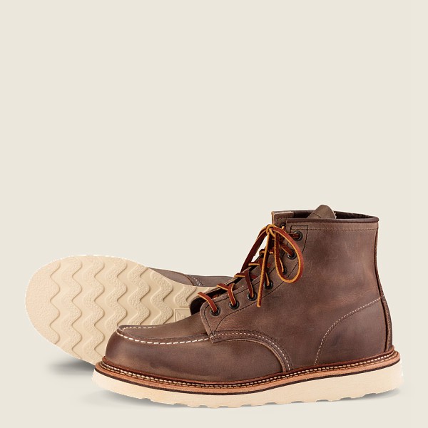 Red Wing Mens Heritage Boots - Classic Moc – 6-inch Rough & Tough Leather - Khaki - SDX746901